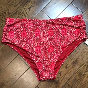 NEW NWT RHODE High Rise medium coverage red bikini bottom size 3X floral print